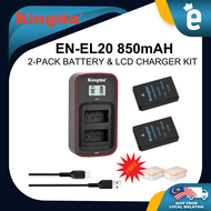 KingMa EN-EL20 2-Pack Battery and LCD Dual Charger Kit for Nikon COOLPIX P1000 P950 J1 J2 J3 S1