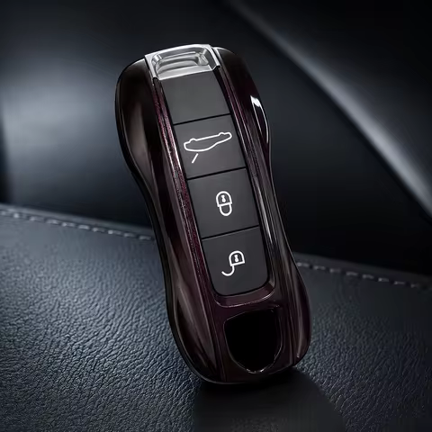 Key Case Purple Crystal for Porsche 718 911 Panamera Cayenne Macan Boxster Cayman Car Key Shell Cove