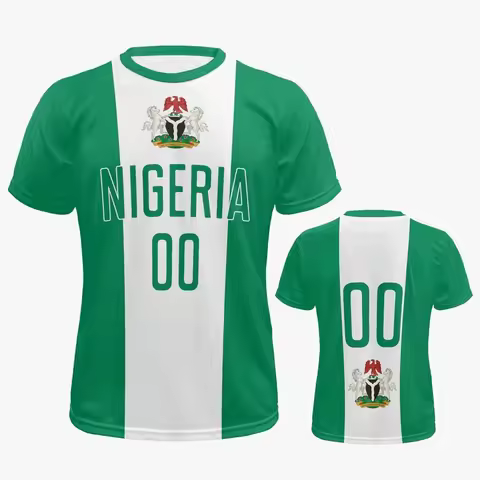 Nigeria Jersey Men Women Soccer Shirt Printed Football T Shirt Short Sleeve Fan Wear National Style 