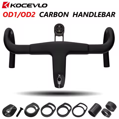 KOCEVLO H11 Carbon Road Handlebar With Stem 28.6/31.8mm Integrated handlebar OD2 Road Bike bar 390/4