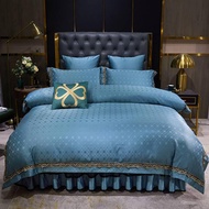 Ready Stock Cadar Pengantin Beropol Wedding Bedsheet Set 4 in 1 Satin Jaquard Queen Size