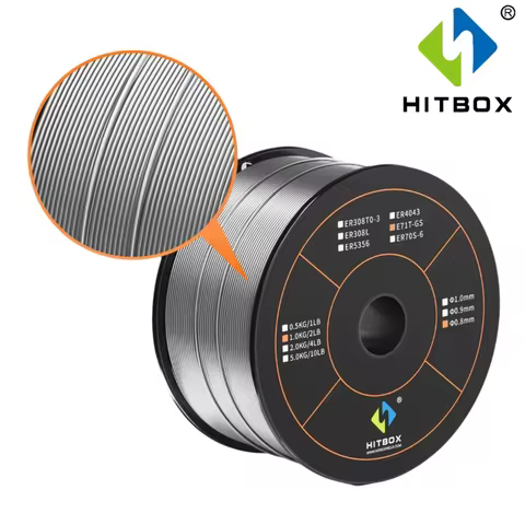 HITBOX E71T-GS Flus Cored Wire 0.8mm 1Kg 1pcs Flux Cored Gasless MIG Welding Machine Accessories For
