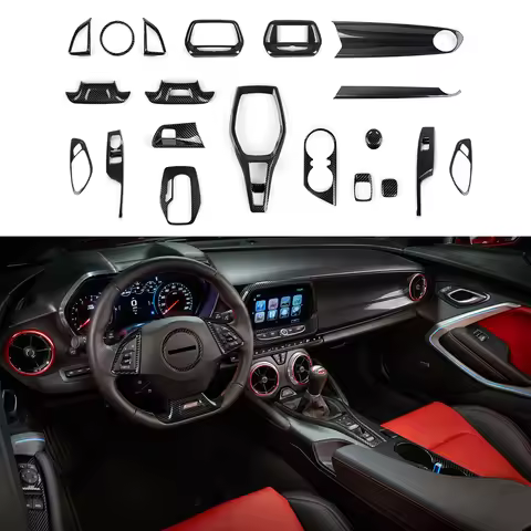 Car Sticker ABS Carbon Fiber Decal Interior for Chevrolet Camaro ZL1 2016 2017 2018 2019 2020 2021 2