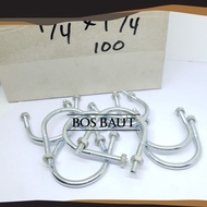 Galvanized U - U Bolt 1/4" x 1-1/4"