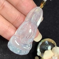 冰種 天然翡翠 緬甸A玉頸鏈 • 18K金高冰種觀音翡翠吊墜