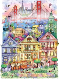 KI Puzzle 1000 Piece Puzzle for Adults Madalina Tantareanu Cities at Midnight: SAN Francisco Art Jig