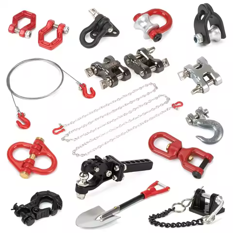 1/10 Scale Metal Tow Hook D-ring Winch Anchor Shackle Chain Recovery Tool for RC Crawler Car Axial S