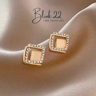 Korean style s925 silver earrings with stones HT33