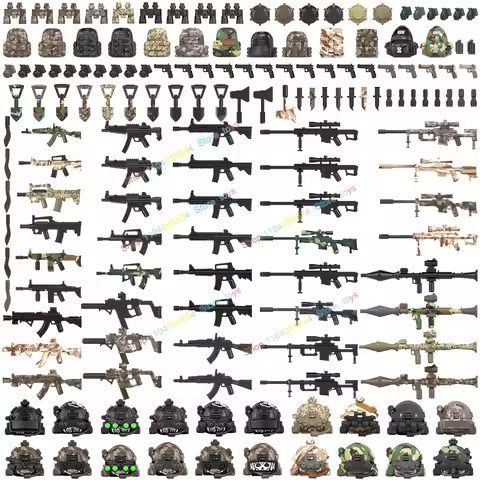 WM2600 WM2601 WM2602 Soldiers Building Blocks Accessories Modern Special Forces Figures Gun Weapons 