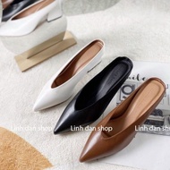 Big size high heels, 5cm high, square with pointed toe, soft matte leather, comfortable to move in, 