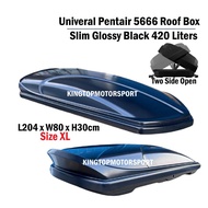 Pentair Roofbox PT5666 Slim Glossy Roof box Storage With Roof Rack ( XL SIZE 420 Litres) Alza Wish Livina Almera Exora