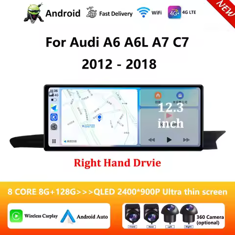 Wireless CarPlay Car Radio Video Multimedia Player GPS Navi WIFI Android 16 Right Hand Drvie For Aud