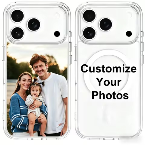 Custom Magnetic Case for iPhone 17 Pro Max 16 15 14 Plus 12 13 Mini 17Air XR SE X XS Transparent Cas