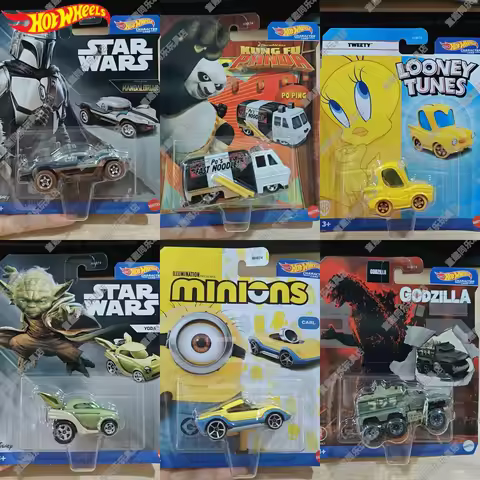 Hot Wheels Popular Movies Characters Series Star Wars Yoda Kung Fu Panda Car Model Collectable Alloy