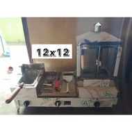 3in1 Burger griddle with deep fryer and steamer 12*12