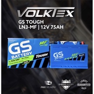 LN3 Gs Tough YUASA Battery 12V 75AH Suitable AUDI A4, BMW 316i , Chevrolet Captiva 2.4, Cruze , Hond