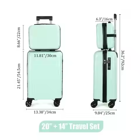 This Set Includes A 20-Inch PP Softshell Carry-On Suitcase And A 14-Inch PP Softshell Cosmetic Bag. 