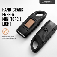 CS-109 Hand-Cranking Energy Flash Light LED Hook Emergency Mini Torch Light Solar Energy Manual Cran