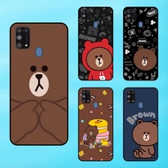 Cute Brown Bear Black Border Samsung M31 Phone Case