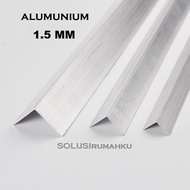 LZ191 6 Potong x 1 mtr Aluminium siku L 1.5 cm aktual 13 mm Alum Siku