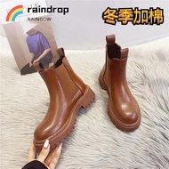 Women shoes รองเท้าบูทผู้หญิง อังกฤษ ท่อสั้น ก้นหนา รองเท้าบูทหุ้มข้อ รองเท้าบูทมาร์ติน พื้นหนา 1-3C