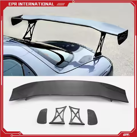 For RX7 FD3S Feed Style Carbon Fiber Rear GT Spoiler Trim RX7 Racing Part Body Kit Carbon Wing Cover