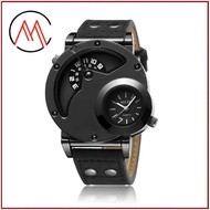 MILER Brand Two Regions Time Zone/Dual Movement Quartz Men's Watch/GMT Two Places Time World Time Wa