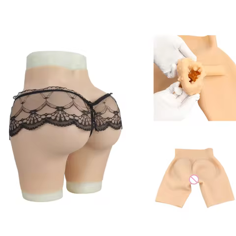Silicone Vagina Pant Butt Panties Fake Vagina Realistic Pants for Cosplay Crossdresser Dragqueen Tra