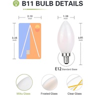 E12 Candelabra Light Bulbs Frosted Chandelier Light Bulbs 40watt Equivalent 3000K Warm White B11 Tor