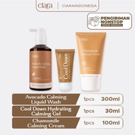 Ciara Cool Down Hydrating Calming Gel X Ciara Avocado Calming Liquid Wash X Chamomile Calming Cream 
