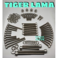 MESIN Stainless Steel L-Bolt Full Set Front Engine Base TIGER OLD TILAM TILAS TIGER 2000