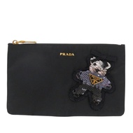 近全新 Prada 尼龍小熊黑色手拿包 0655 [二手] PRADA