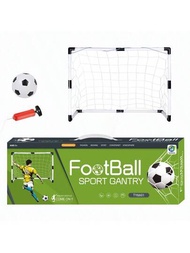 1套足球玩具球室內外運動器材,可攜式門球門框具有自組裝和拆卸結構,適用於家庭使用