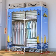 Cloth wardrobe  Clothes storage衣柜收纳架简易布衣柜钢管加粗加固双人新款组装大衣橱衣柜挂衣柜 qcYu