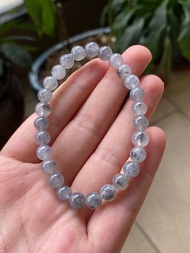 冰種翡翠天然翡翠A玉玉珠 玉鏈手鏈頸鏈 • 冰種烏雞翡翠手串