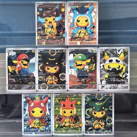 Pokemon JAPANESE XY Sign MARIO PIKACHU PONCHO WEAR RAYQUAZA P.W LUIGI Cosplay Stars Strong Flash Gam