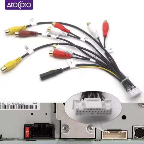 24Pin Car Audio AUX AV Camera RCA Cable Harness For Pioneer DMH-ZF9350BT ZS9350BT Z6350BT WT76NEX WT