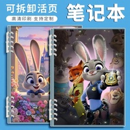 loose-leaf notebook疯狂动物城卡通笔记本素描本A4|8K小众绘画本活扣b5记事本a5横线3.29