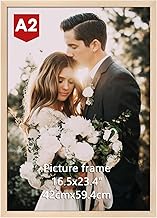 Giftgarden Natural Wood-Coloured Picture Frame A2, Aluminium Large Poster Frame for 42 x 59.4 cm Pho