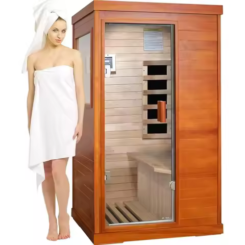 Far Infrared Sauna Home Saunas Spa Room, Wooden Indoor Dry Sauna,Ideal for 1 Person Home Sauna with 