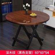 ST-🚤Rental Room Dining Table Small Apartment Rental House Household Eating Table Foldable Simple round Table Outdoor Por