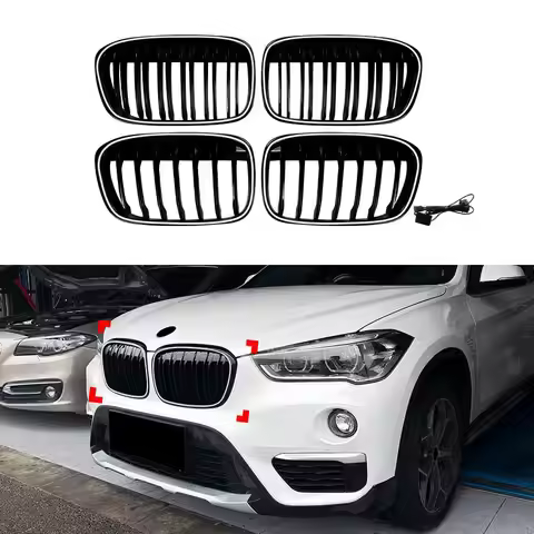 Car Front Bumper Kindey Racing Grille For BMW X1 Series F48 F49 Pre-facelift 2015-2019 Car Front Gri