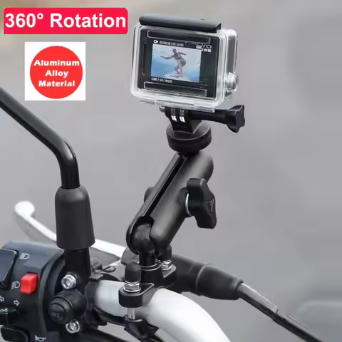 Metal Motorcycle Camera Holder Handlebar Mirror Mount Stand For Gopro 8 7 6 DJI OSMO Action Insta360