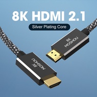 【การรับรอง】MOSHOU HDMI 2.1สาย8K/60Hz 1080P/240Hz 4K/120Hz 48Gbps HDCP2.2สาย HDMI สำหรับ PS4สวิทช์สลับสัญญาณเสียงสายวิดีโอ8K HDMI 2.1สนับสนุน RTX3060 3070 PS5