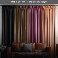 Iris Mix Premium Semi Blackout Curtain / Made / Soft-touch / Home Decor Hook Eyelet (290cm-300cm)