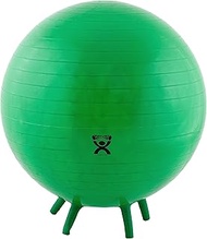 CanDo Non-Slip Inflatable Exercise Ball with Stability Feet for Exercise, Workout, Core Training, St