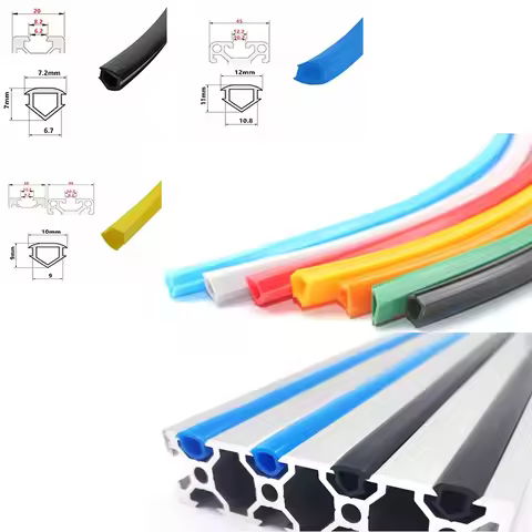 10 meters 20/30/40/50 Series 6mm/8mm /10mm Flat Seal for 2020 Aluminum Profile Soft Slot Cover/ Pane