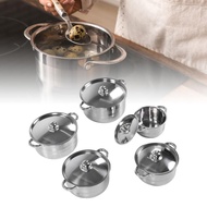 Diydeg Kitchen Cookware Set Stainless Steel with 2 Ear Handle Stick Handles Dutch Oven Pots and Pans