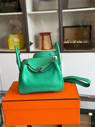 Hermes mini Lindy 
6w薄荷綠銀扣 swift 皮