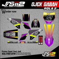 TAXI GABAH DECAL, GABAH OJEK DECAL, PATTERN 2, GABAH OJEK MOOTOR STICKERS